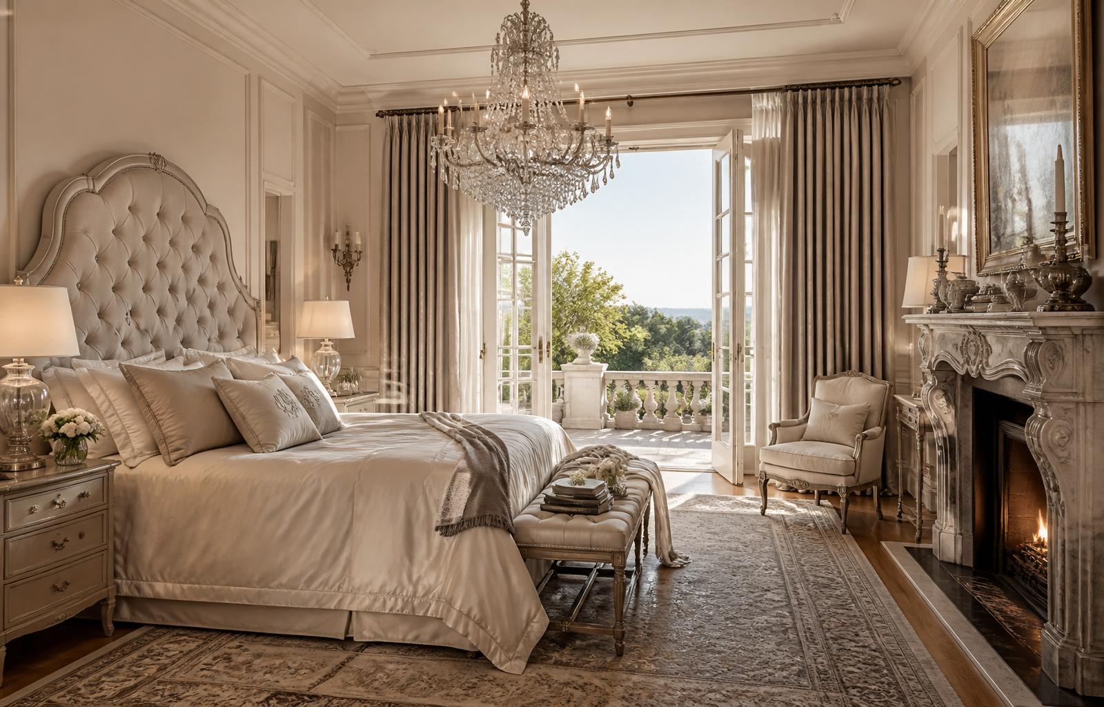 Bel Air Modern Estate — Primary suite · dual baths, private terrace, marble fireplace